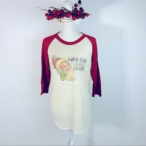 Santa Claus is Coming to town boutique bling burn out baseball tee medium